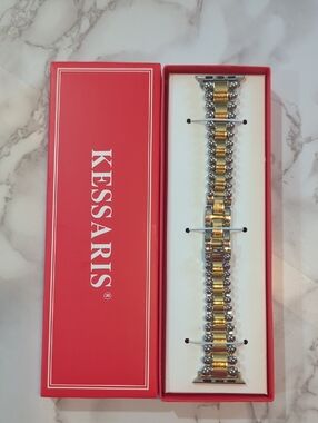 Kessaris Two-Tone Gold & Silver Watch Bracelet Band